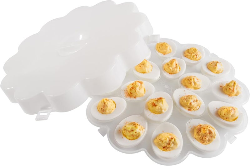 Chef Buddy Deviled Egg Container with Lid - Food Storage Containers Hold 18 Hard-Boiled Eggs Each for Catering, Parties, or Buffet by Classic Cuisine - Image 1